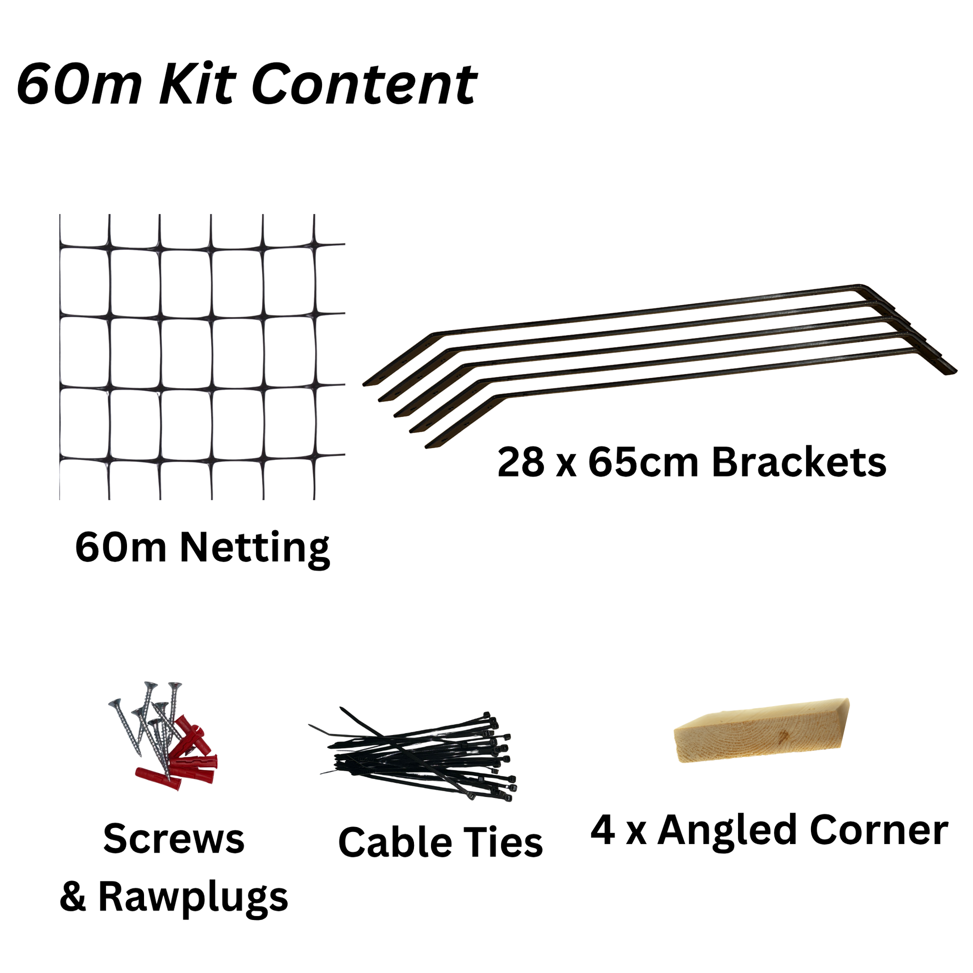 10 - 100 Metre DIY Cat Fence Kit Black